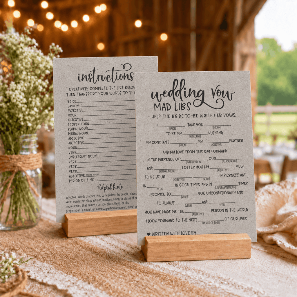 Wedding Vow Mad Libs Bridal Shower Game