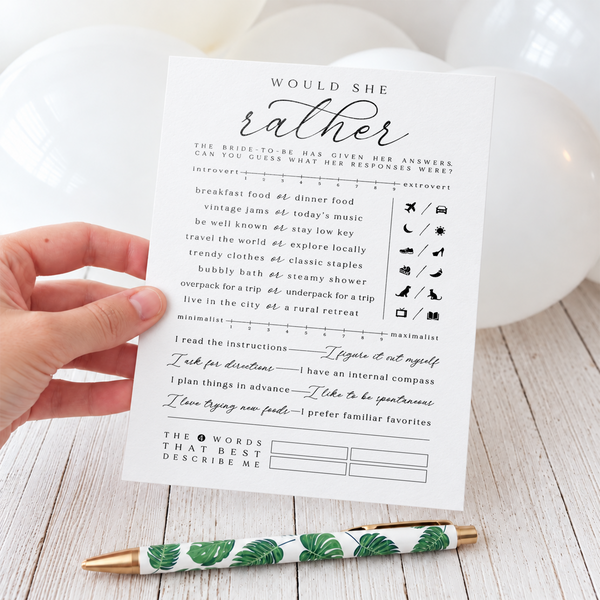 Would She Rather Bridal Shower Game