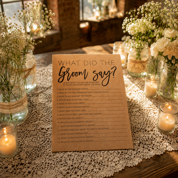 What Did The Groom Say Bridal Shower Game