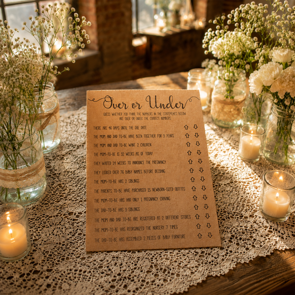 Over or Under Baby Shower Game