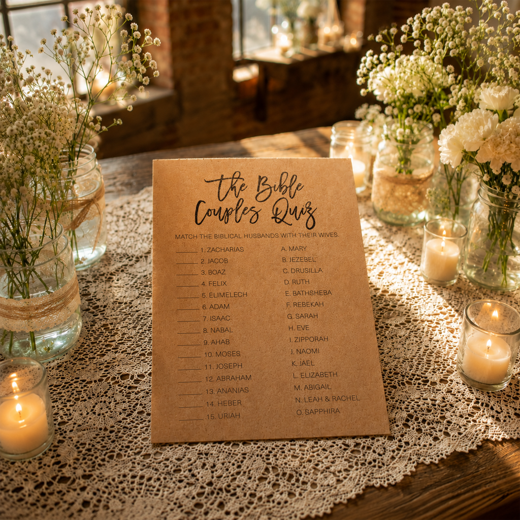 The Bible Couples Quiz Bridal Shower Game