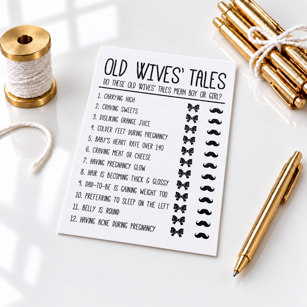 Old Wives Tales Baby Shower Game