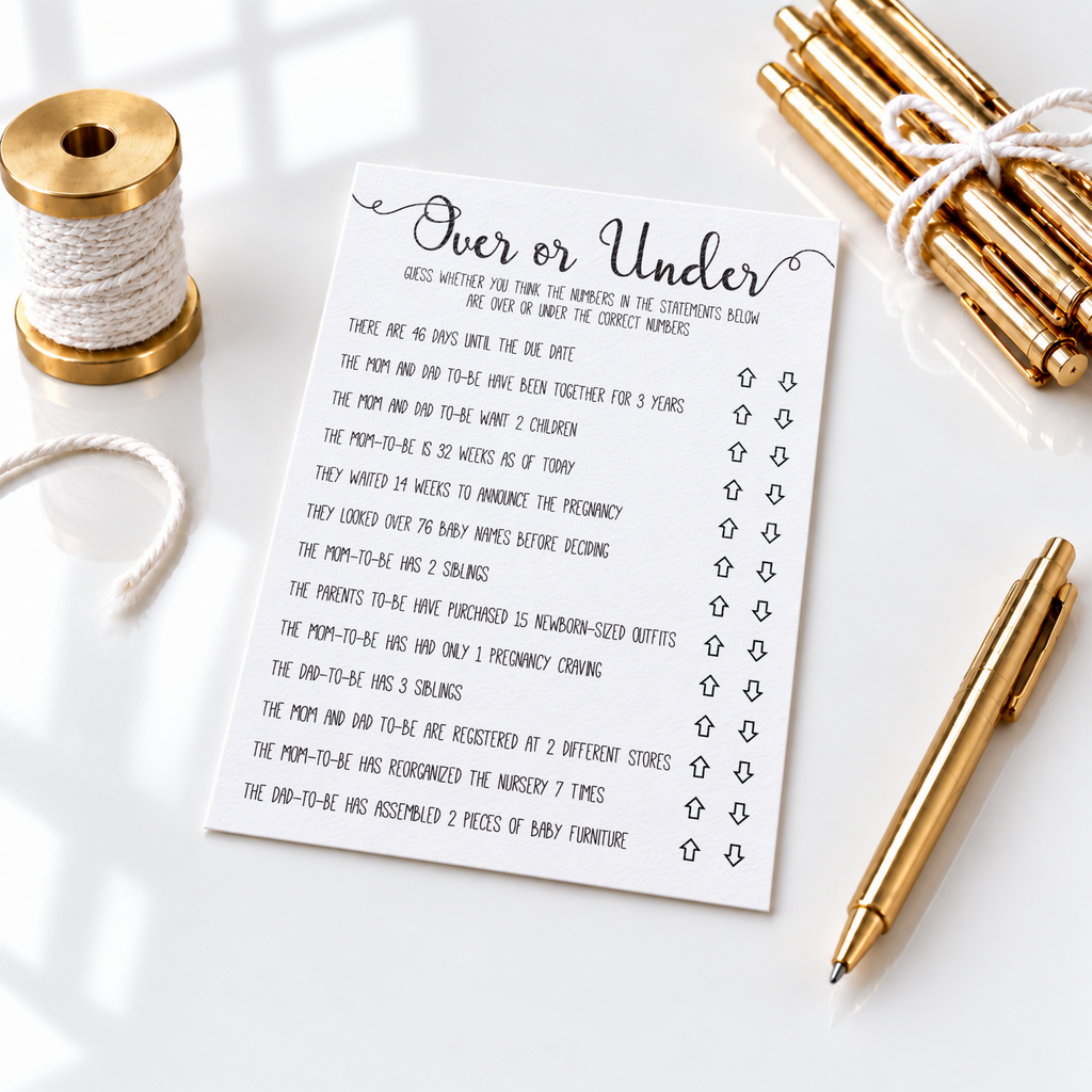 Over or Under Baby Shower Game