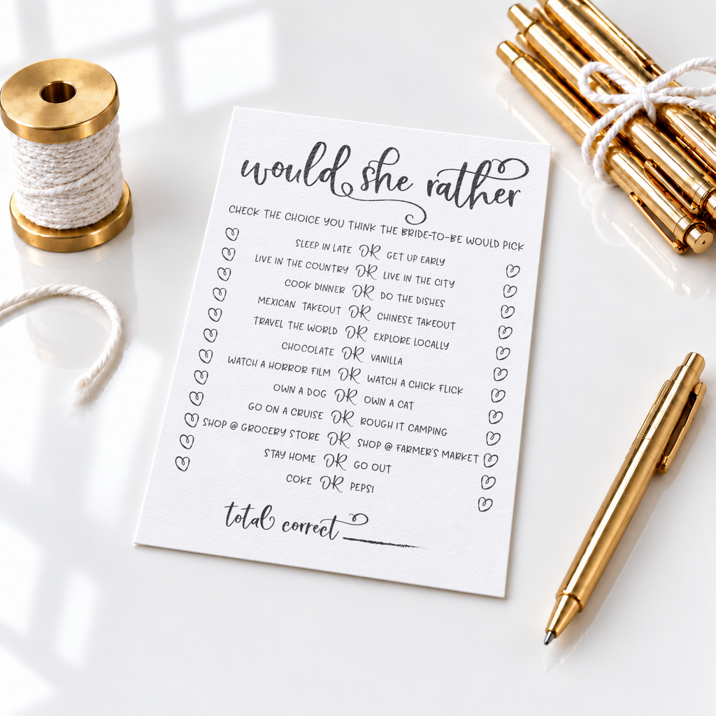 Would She Rather Bridal Shower Game
