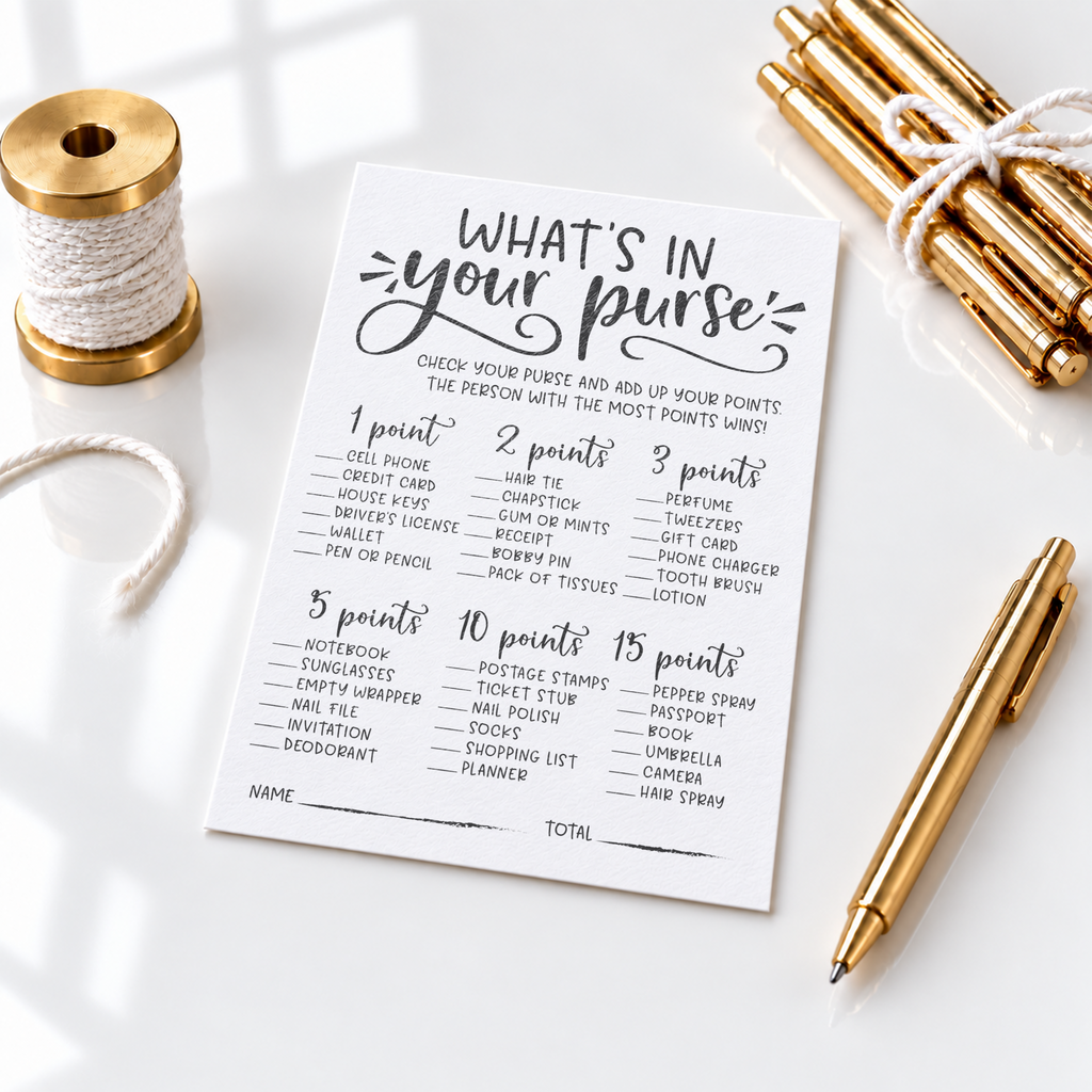 What's In Your Purse Bridal Shower Game