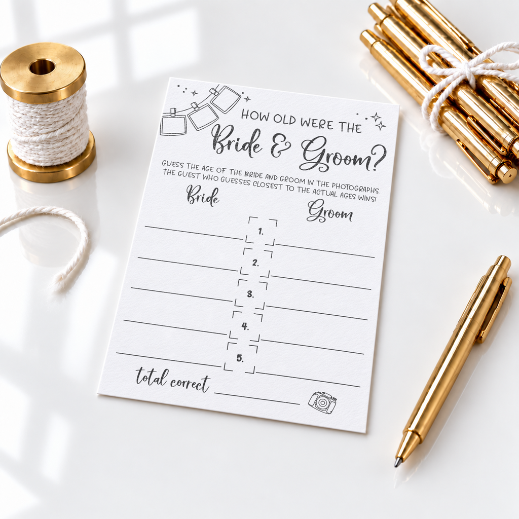How Old Were The Bride And Groom Bridal Shower Game