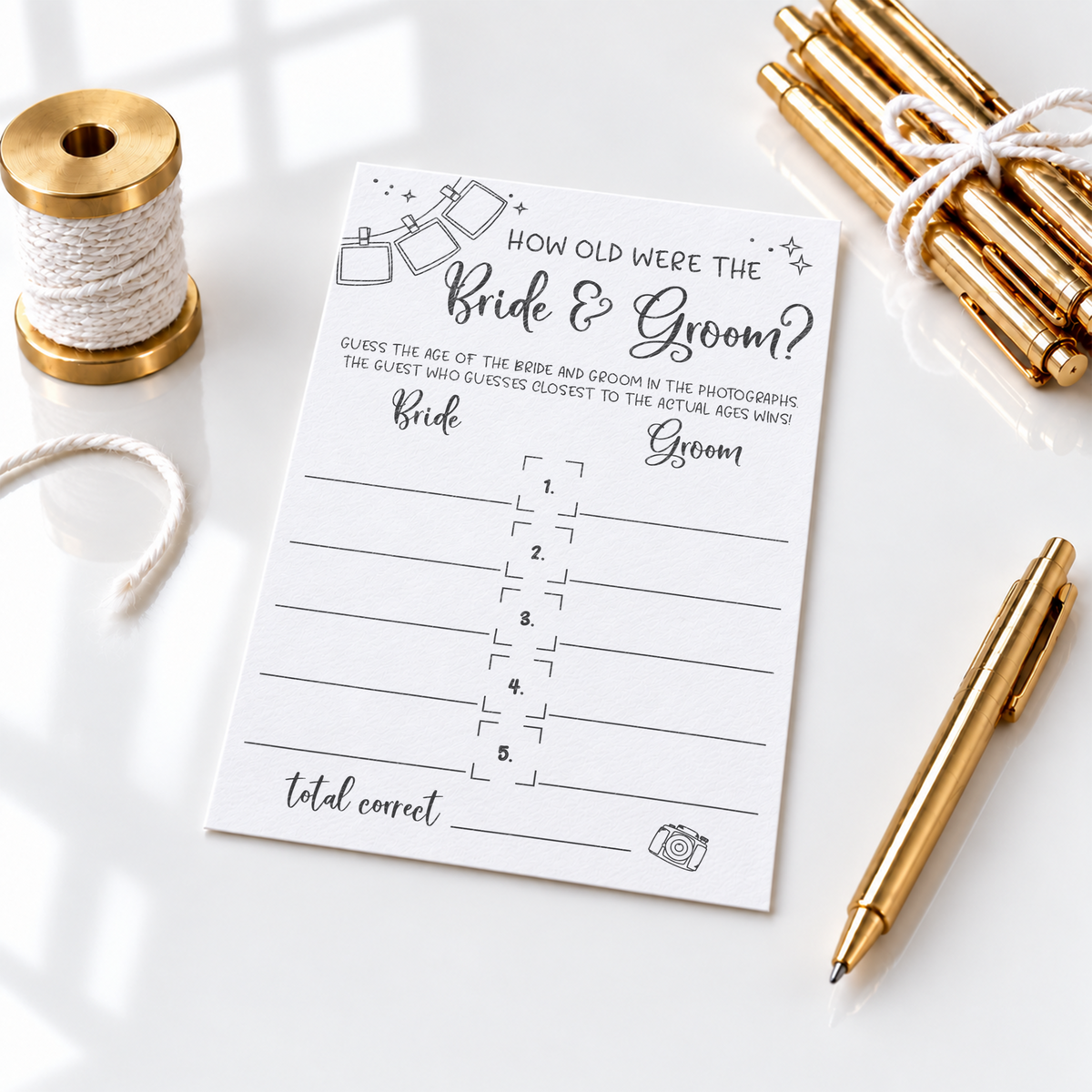 How Old Were The Bride And Groom Bridal Shower Game