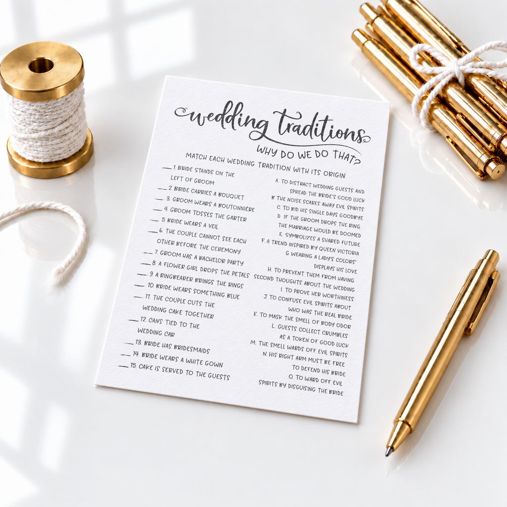 Wedding Traditions Bridal Shower Game