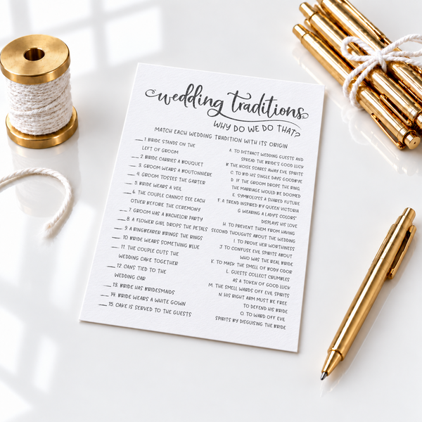 Wedding Traditions Bridal Shower Game
