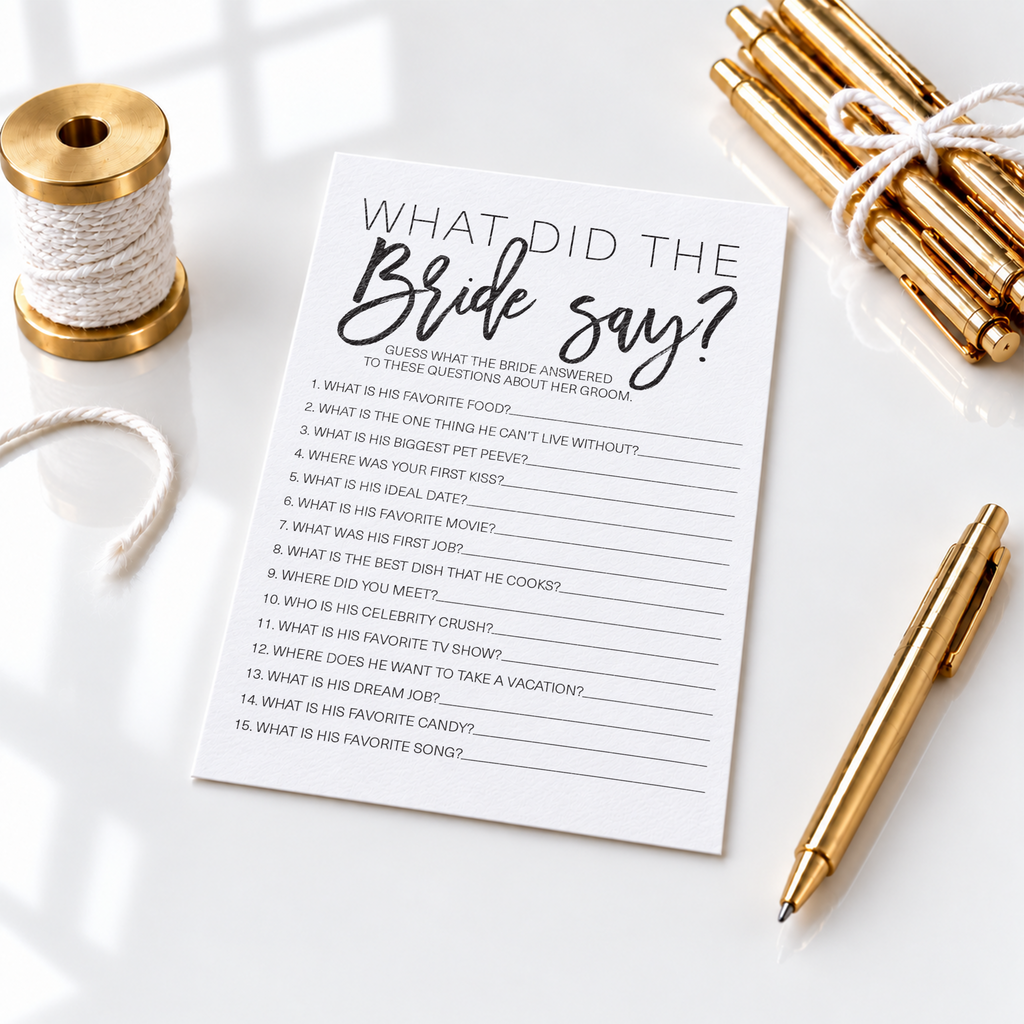 What Did The Bride Say Bridal Shower Game