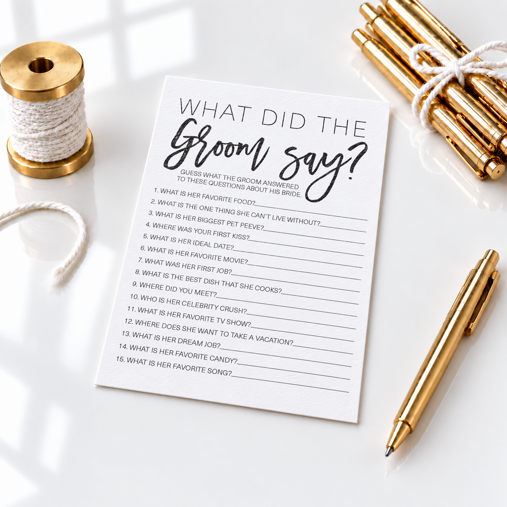 What Did The Groom Say Bridal Shower Game