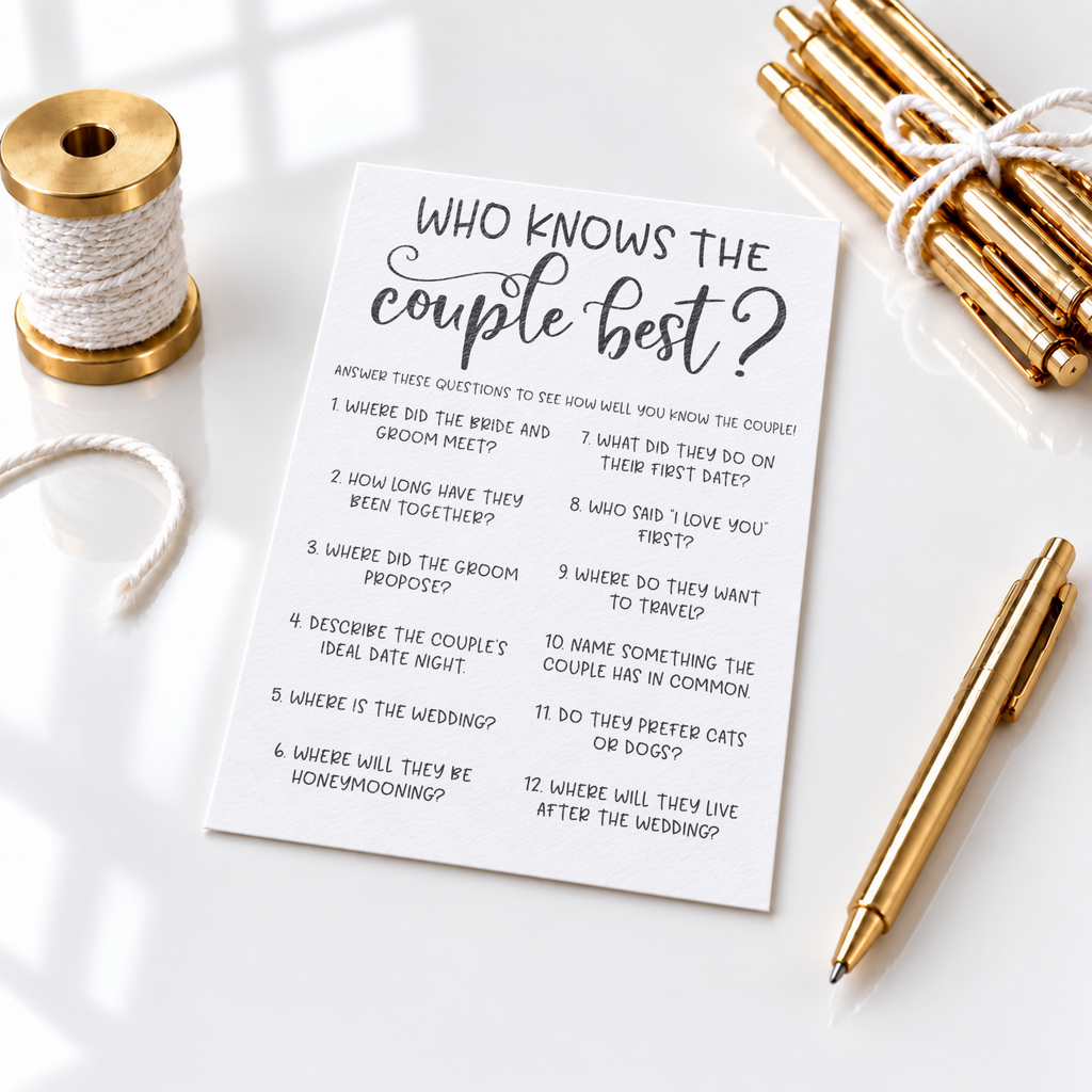 Who Knows The Couple Best Bridal Shower Game