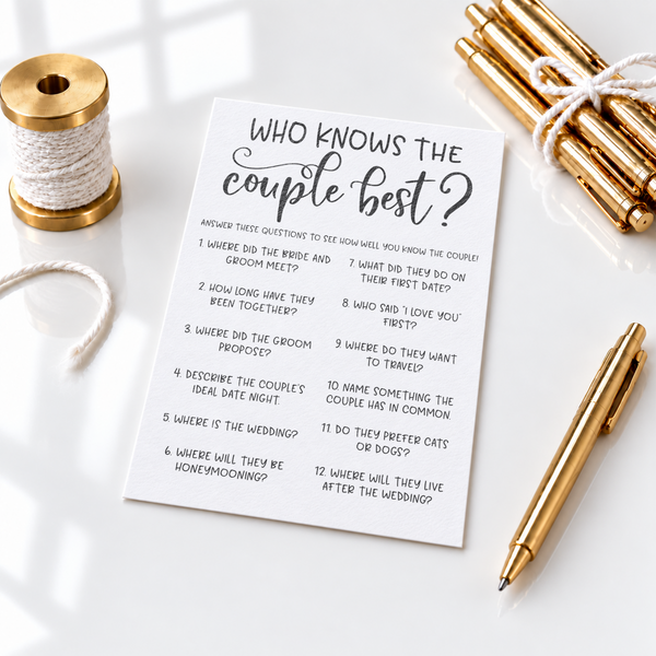 Who Knows The Couple Best Bridal Shower Game