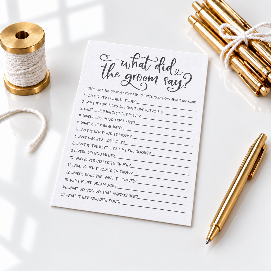 What Did The Groom Say Bridal Shower Game