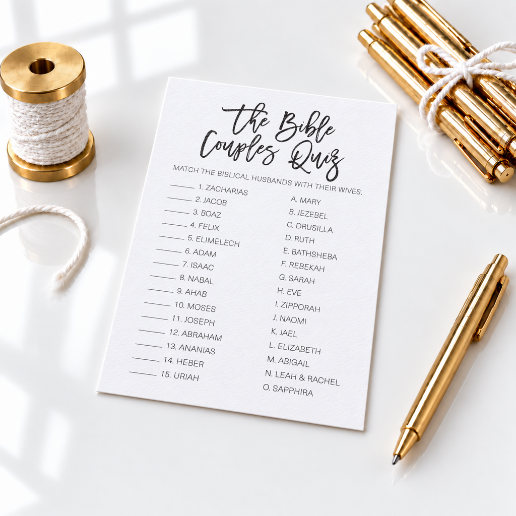 The Bible Couples Quiz Bridal Shower Game