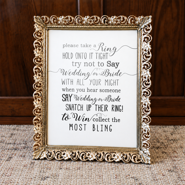 Please Take A Ring Bridal Shower Sign