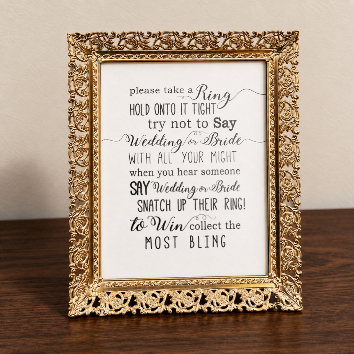 Please Take A Ring Bridal Shower Sign
