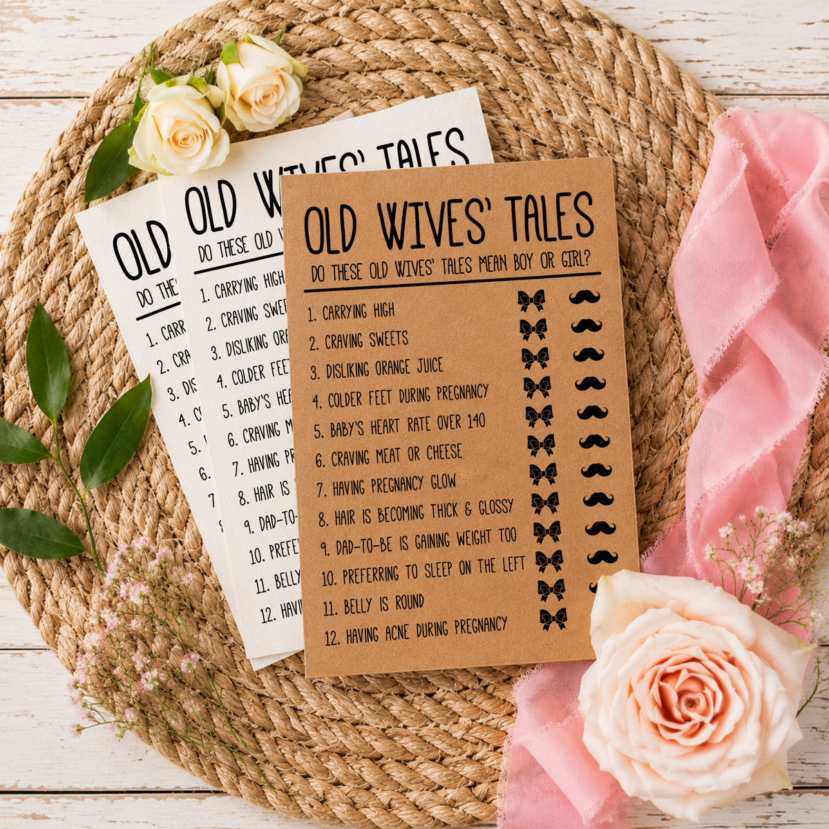 Old Wives Tales Baby Shower Game