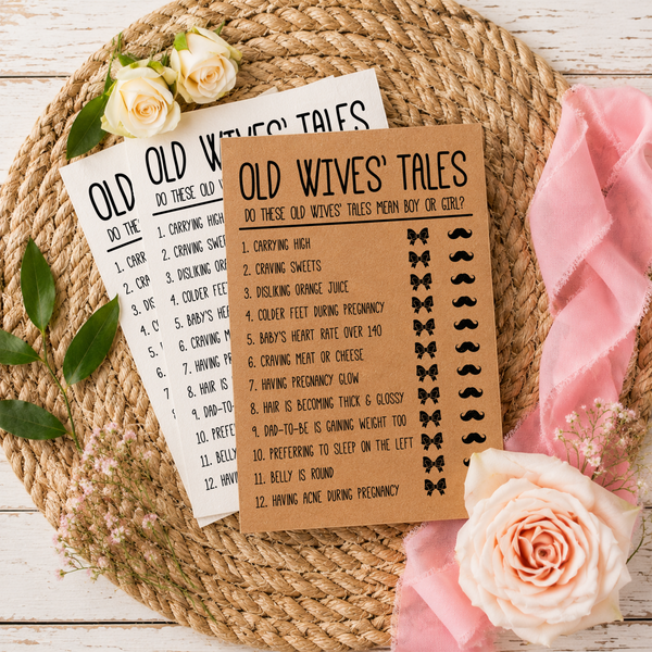 Old Wives Tales Baby Shower Game