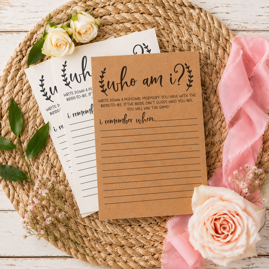 Who Am I Bridal Shower Game