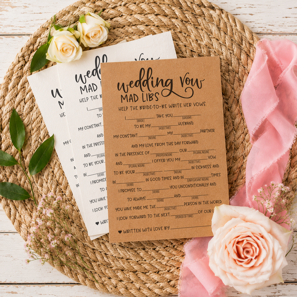Wedding Vow Mad Libs Bridal Shower Game