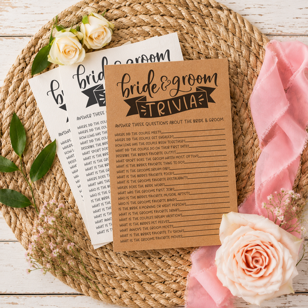 Bride Groom Trivia Bridal Shower Game