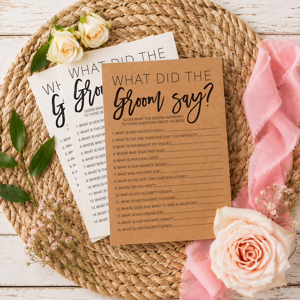 What Did The Groom Say Bridal Shower Game