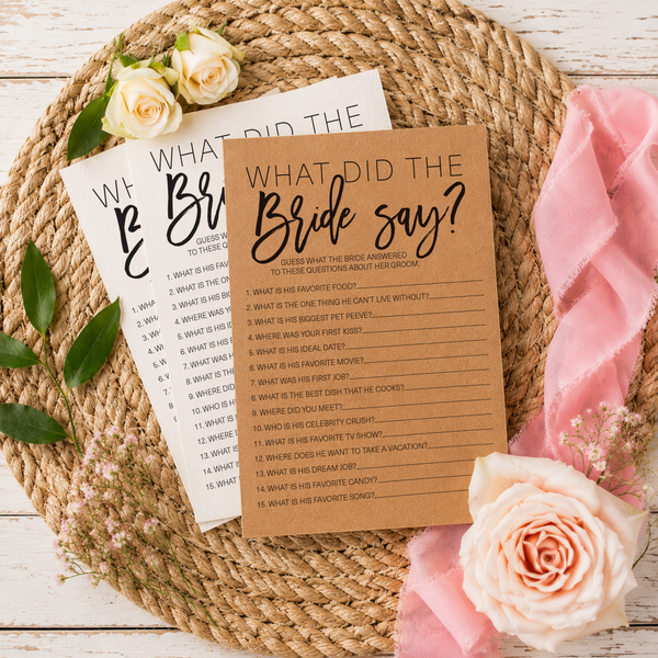 What Did The Bride Say Bridal Shower Game