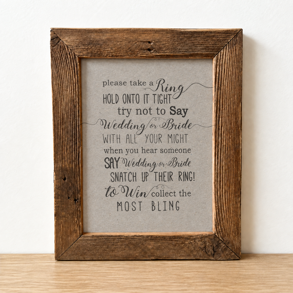 Please Take A Ring Bridal Shower Sign