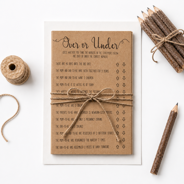Over or Under Baby Shower Game