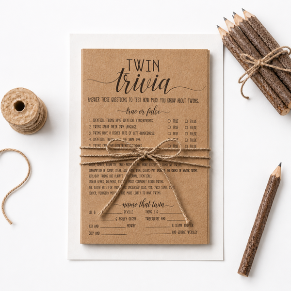Twin Trivia Baby Shower Game