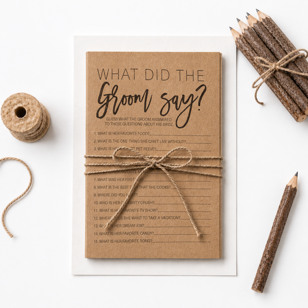 What Did The Groom Say Bridal Shower Game