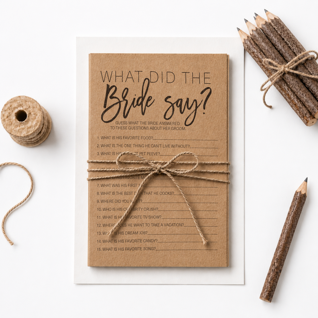 What Did The Bride Say Bridal Shower Game
