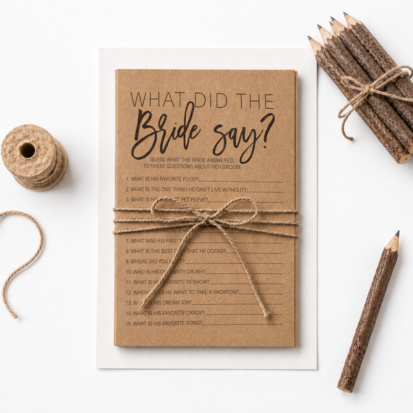 What Did The Bride Say Bridal Shower Game