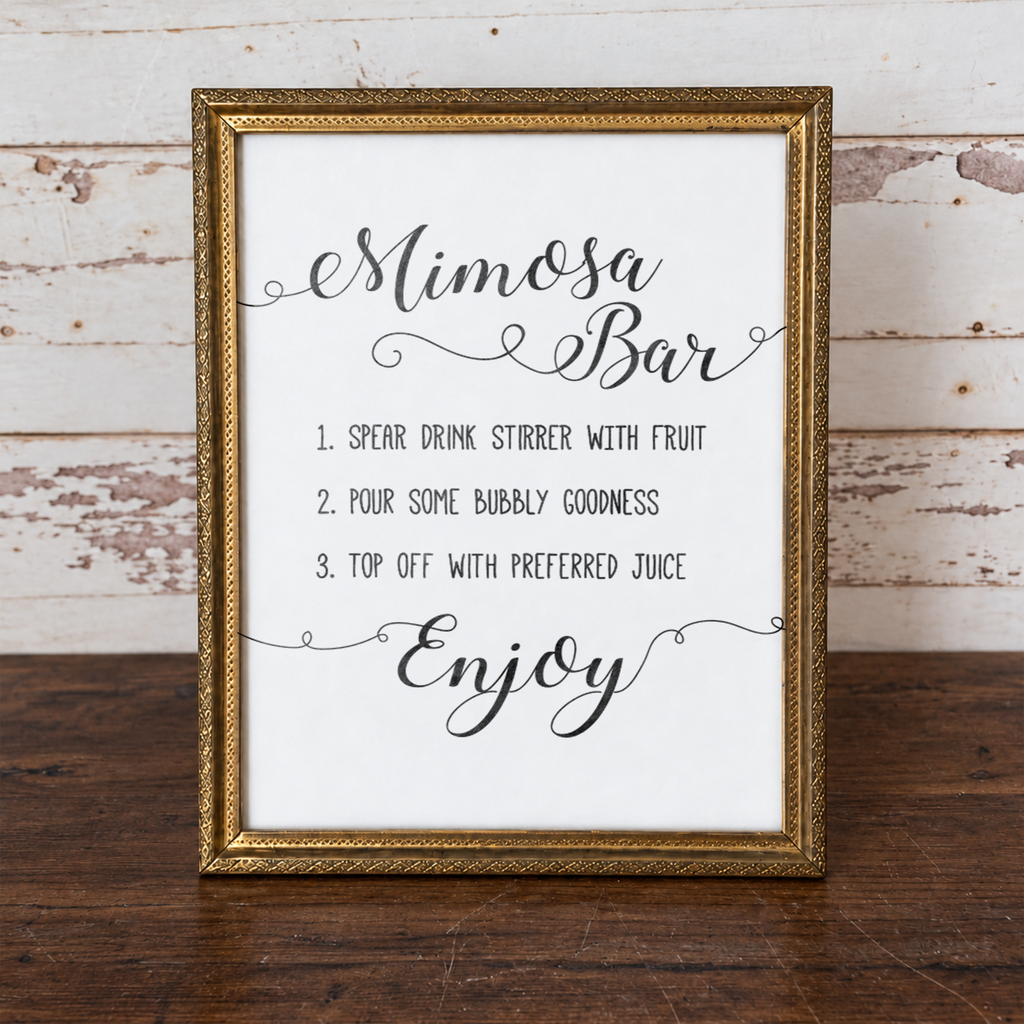 Mimosa Bar Bridal Shower Sign