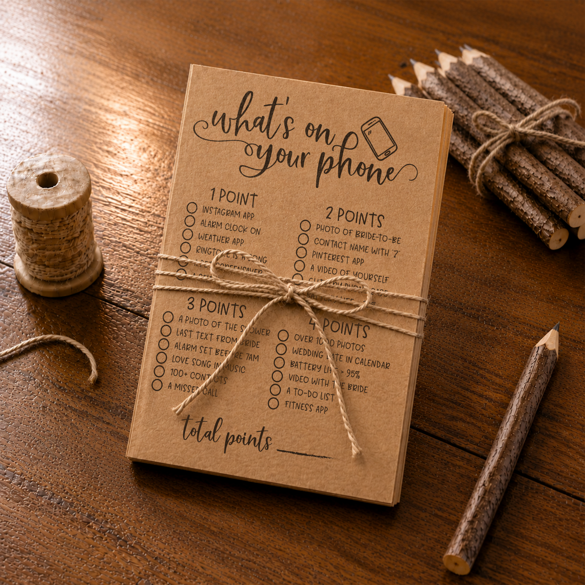 What's On Your Phone Bridal Shower Game