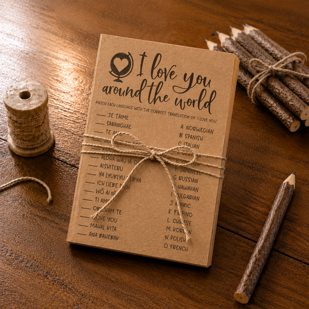 I Love You Around The World Bridal Shower Game