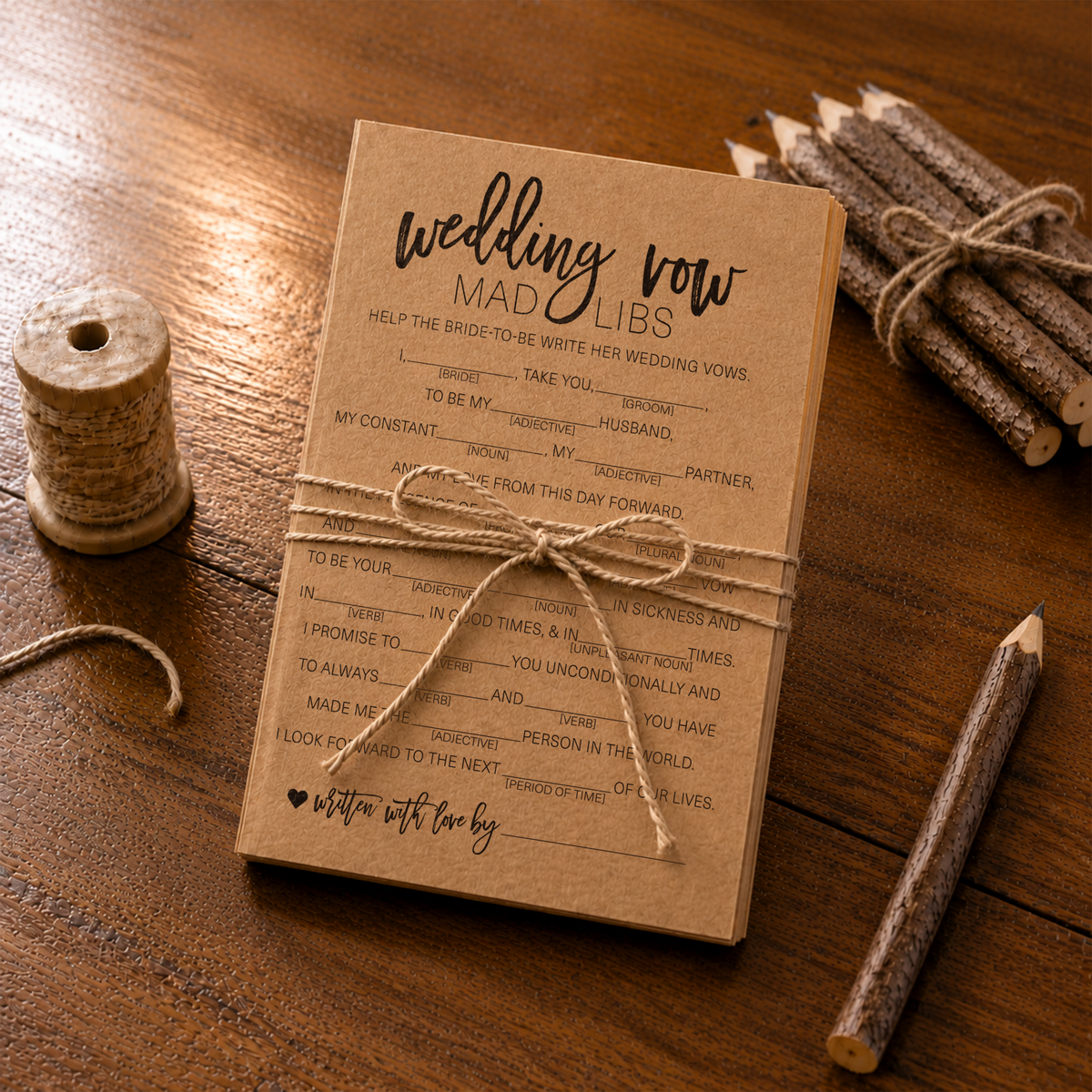 Wedding Vow Mad Libs Bridal Shower Game