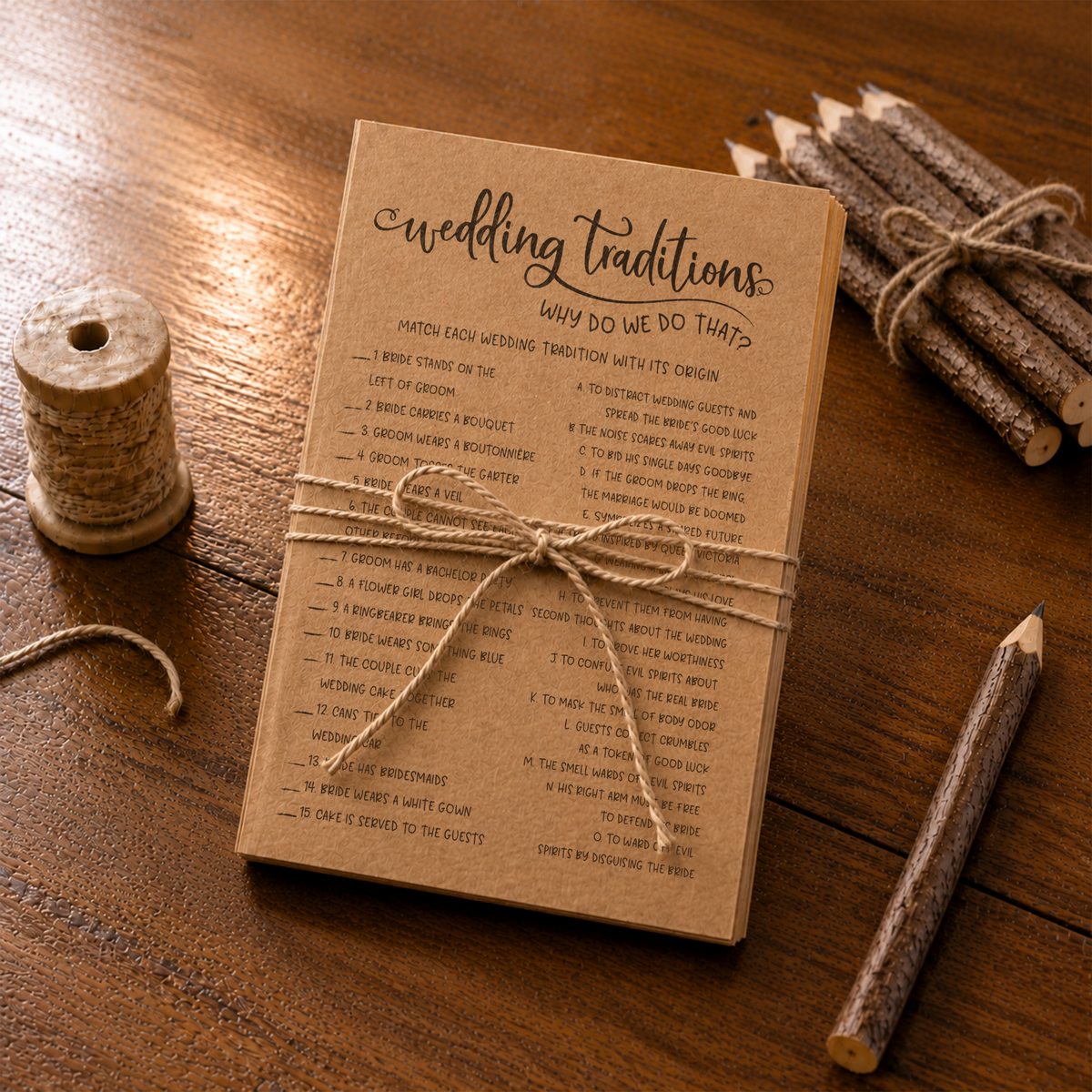 Wedding Traditions Bridal Shower Game