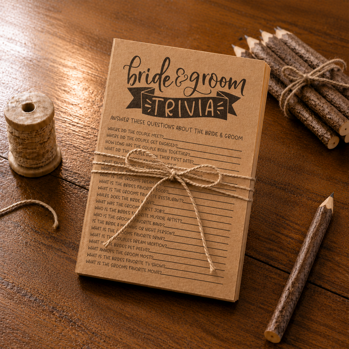 Bride Groom Trivia Bridal Shower Game