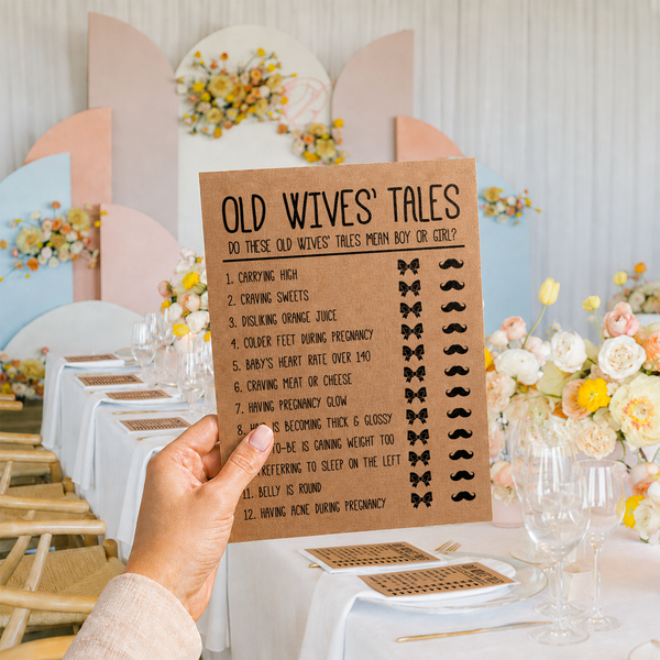 Old Wives Tales Baby Shower Game