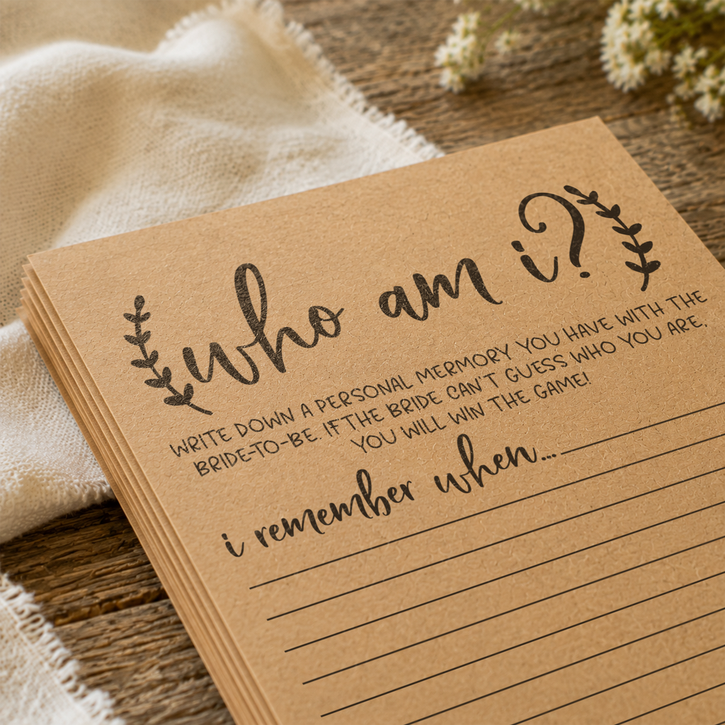 Who Am I Bridal Shower Game
