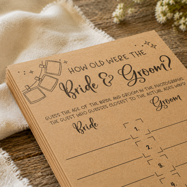 How Old Were The Bride And Groom Bridal Shower Game