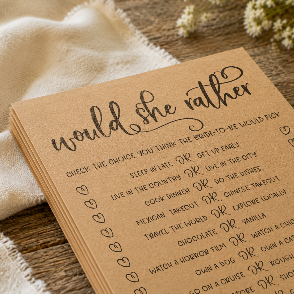 Would She Rather Bridal Shower Game