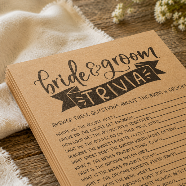 Bride Groom Trivia Bridal Shower Game
