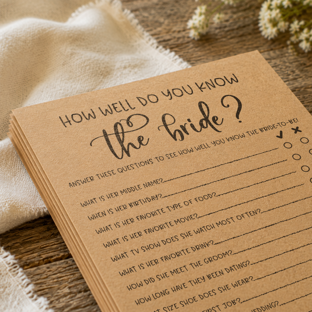 How Well Do You Know the Bride Bridal Shower Game