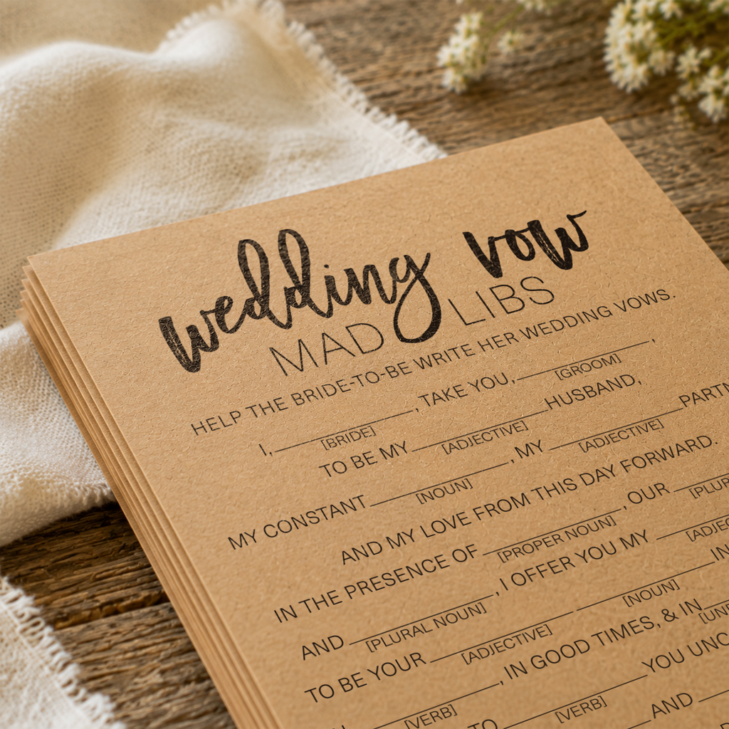 Wedding Vow Mad Libs Bridal Shower Game