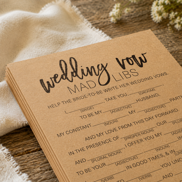 Wedding Vow Mad Libs Bridal Shower Game
