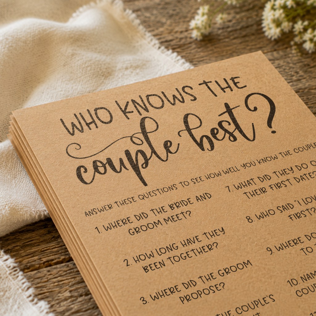 Who Knows The Couple Best Bridal Shower Game