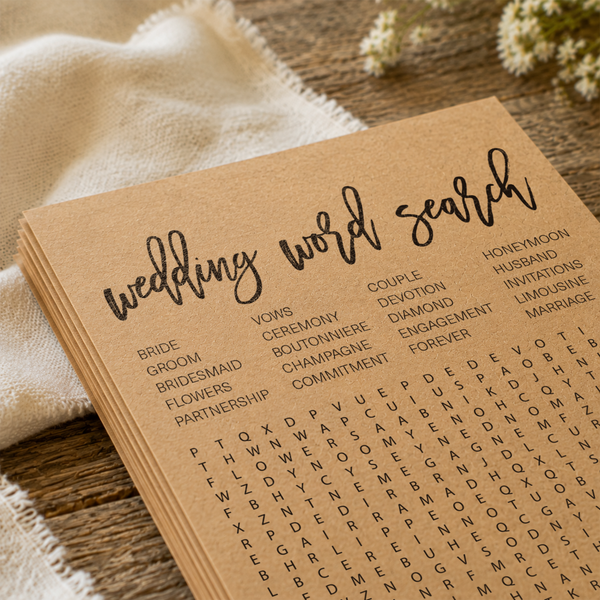 Wedding Word Search Bridal Shower Game